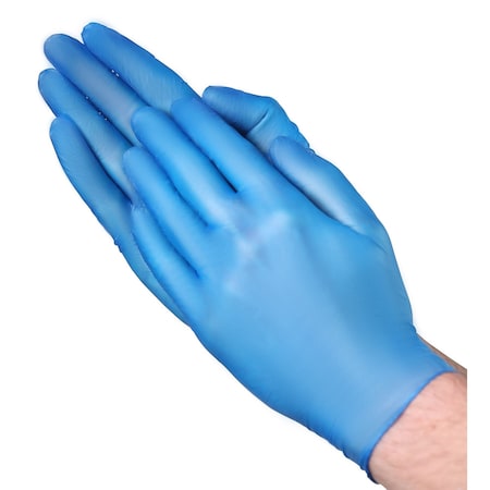 Vguard A23A2, Disposable Gloves, 2.8 mil Palm, Vinyl, Powder-Free, Medium, 1000 PK, Blue A23A22